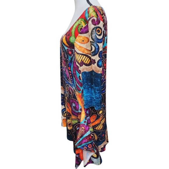 AMMA Boho Brushed Fabric Dress Size Large Hippie Colorful - Picture 6 of 7